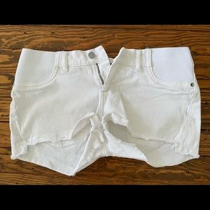 DL 1961 white denim maternity shorts